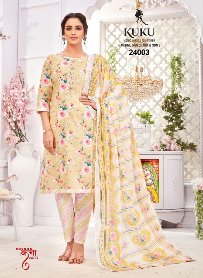 Krisha By Kuku 24001-24008 Readymade Cotton Salwar Suits Catalog